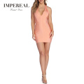 Bodycon Club V Neck And Halter Neckline Bandage Dress